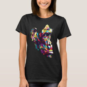 Camiseta gorila colorida cara de cabeza geométrica para mon