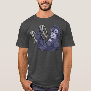 Camiseta Gorila Como Constructor De Cuerpos Con Barbell