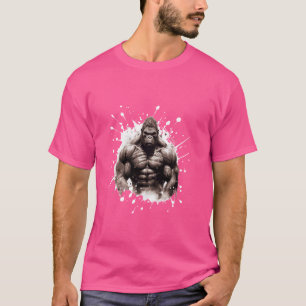 Camiseta Gorila Con Músculos Para La Construcción Del Cuerp