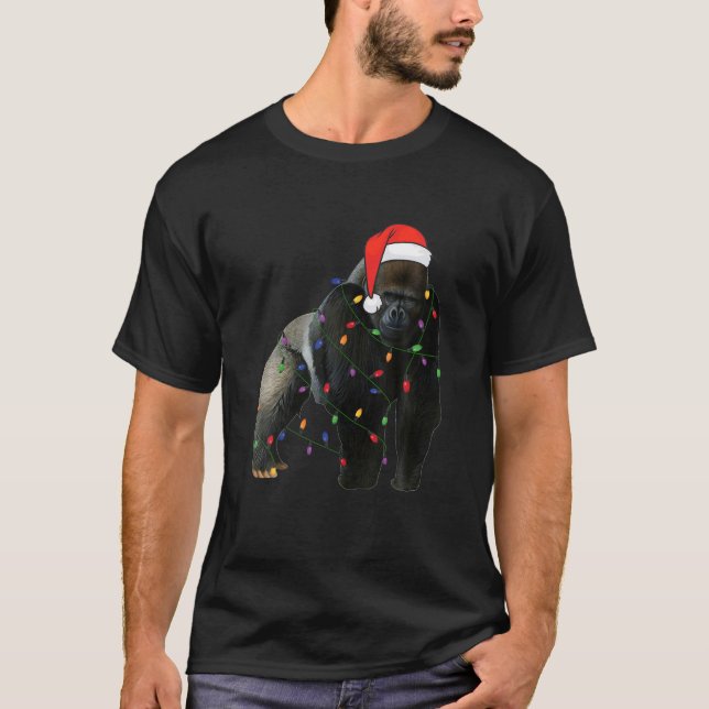 Camiseta Gorila con Navidades Gorras de Santa Lucía a la fa (Anverso)