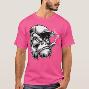Camiseta Gorila con puro mono de espalda plateada