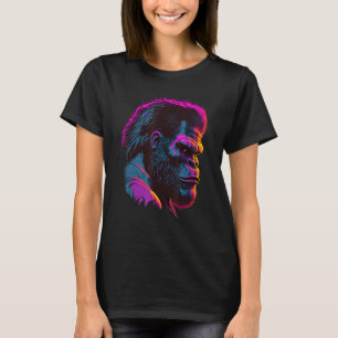 Camiseta Gorila de arte de sinthwave Glitch