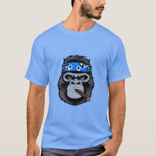 Camiseta Gorila de bici fumando arte de puros