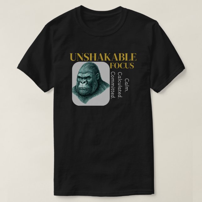 Camiseta Gorila de Enfoque Inquebrantable – Disciplina Eleg (Diseño del anverso)