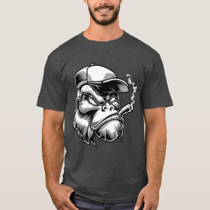 Camiseta Gorila de fumar cigarro Regalo de mono Silverback