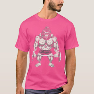 Camiseta Gorila De Gimnasio Con Bar Barbell