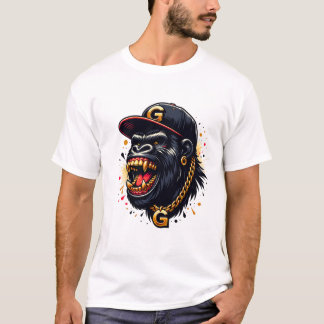 Camiseta Gorila de Grin dorada - Negrita y real