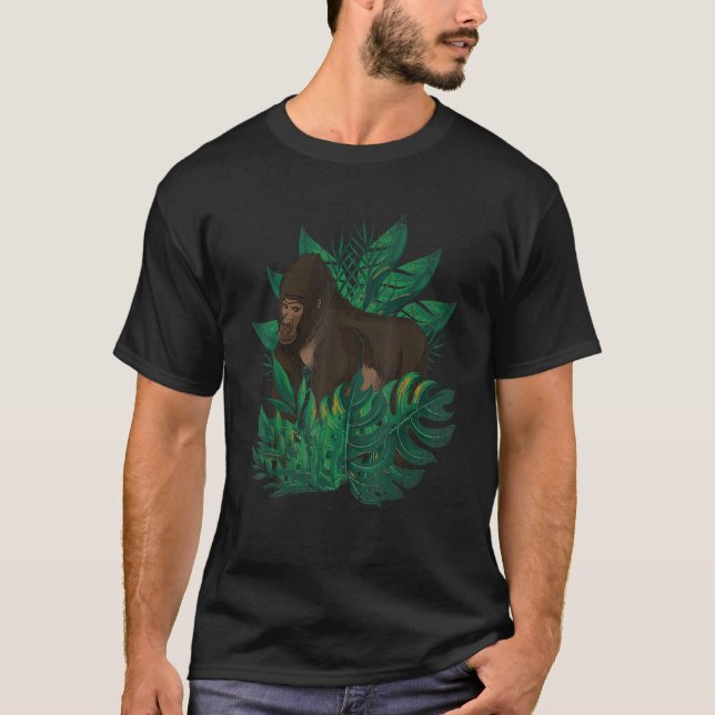 Camiseta Gorila de mono tropical Gorila de simio (Anverso)