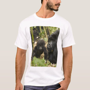 Camiseta Gorila de montaña, adulto con cría