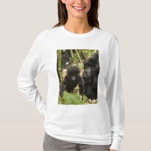 Camiseta Gorila de montaña, adulto con cría