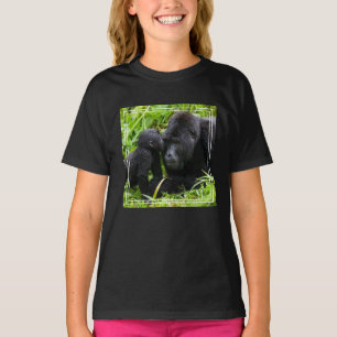 Camiseta Gorila de montaña infantil besa a gorila espalda p