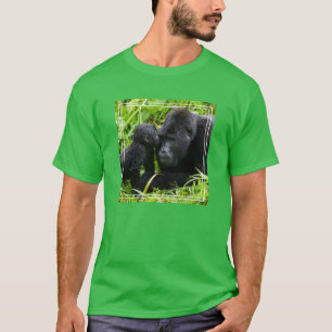 Camiseta Gorila de montaña infantil besa a un gorila espald