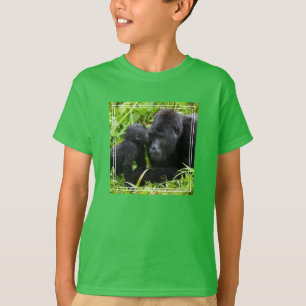 Camiseta Gorila de montaña infantil besa a un gorila espald