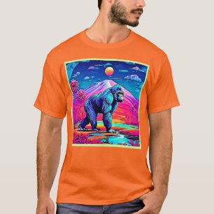 Camiseta Gorila de Neon vibrante en una jungla surrealista