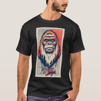 Camiseta Gorila de pantalla de seda de arte pop con colores