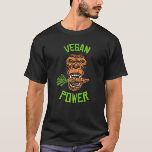 Camiseta Gorila De Poder Vegan Con Zanahoria