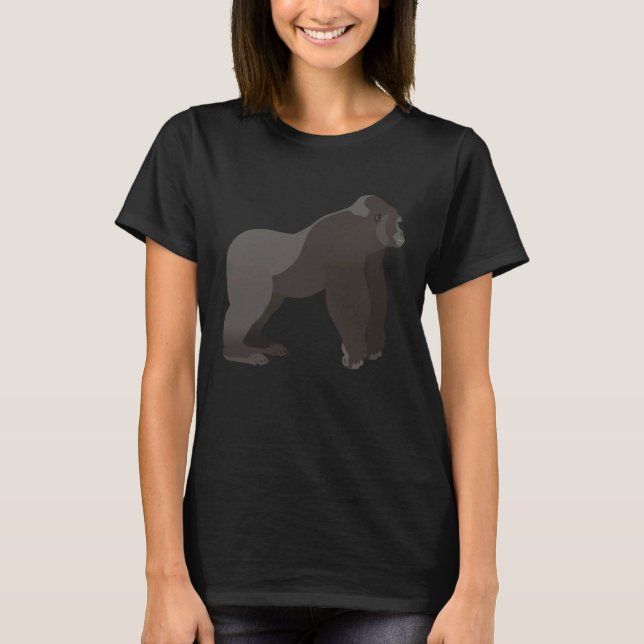 Camiseta Gorila de Silverback Plata Primate Ape 2 (Anverso)