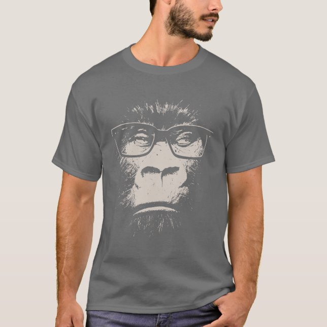 Camiseta Gorila del inconformista con los vidrios (Anverso)