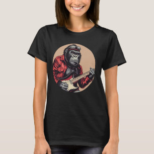 Camiseta Gorila divertida con guitarra eléctrica para hombr