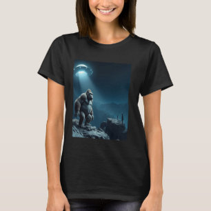 Camiseta Gorila Divertido y Selfie de Alien ovni Hombres Mu
