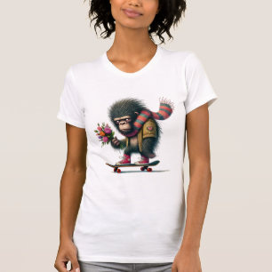 Camiseta Gorila en monopatín humorístico