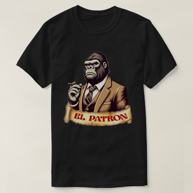 Camiseta gorila fresca (Diseño del anverso)