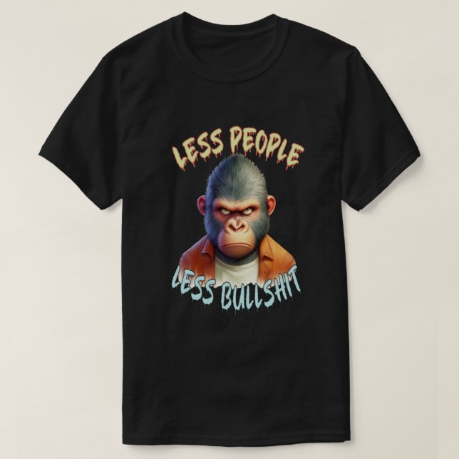Camiseta gorila fresca, animales locos (Diseño del anverso)