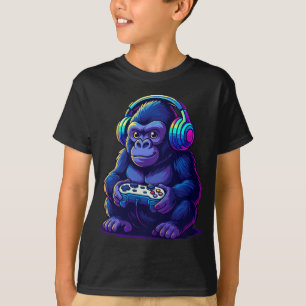 Camiseta Gorila Gamer con Auriculares — Vibraciones de Jueg