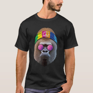 Camiseta Gorila hippie ama la paz Signo de Prima hippie de 
