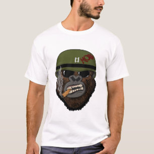 Camiseta Gorila Hipster con gafas y mono gracioso