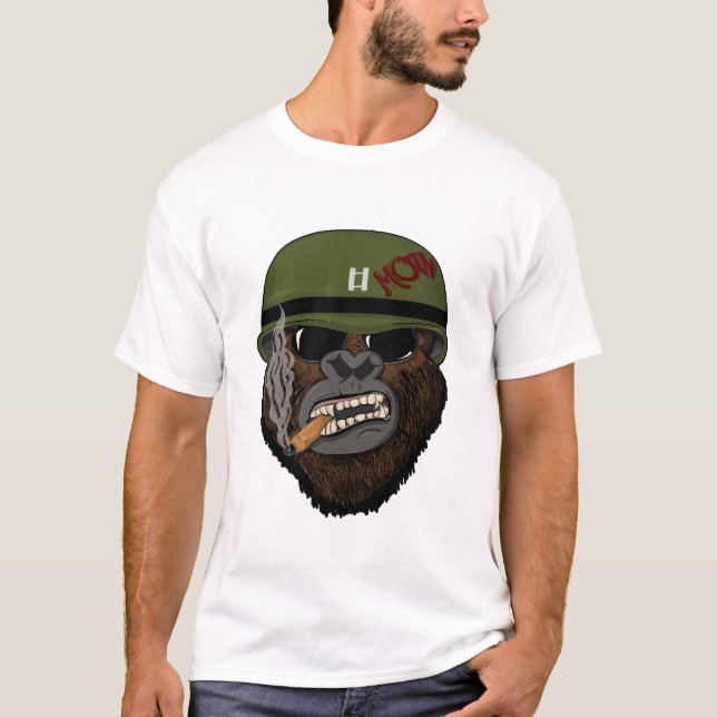 Camiseta Gorila Hipster con gafas y mono gracioso (Anverso)