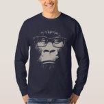 Camiseta Gorila Hipster Con Vidrios<br><div class="desc">Y posiblemente una lástima común.  Este gorila se cayó con la vivienda en la jungla antes de que fuera fresco.</div>