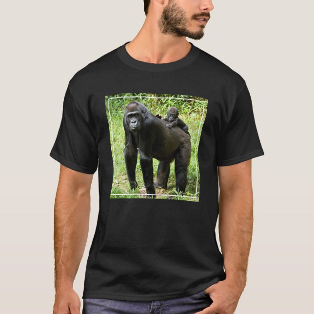 Camiseta Gorila infantil de la tierra baja en la parte (Anverso)