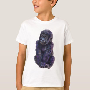 Camiseta Gorila Infantil Morado Celestial Impreso
