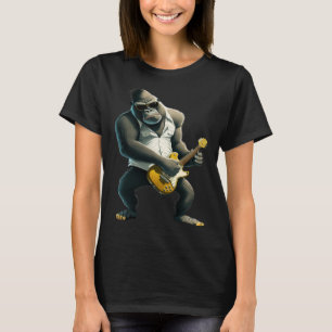Camiseta Gorila Jugando Guitarra Eléctrica Animal Monkey Gu