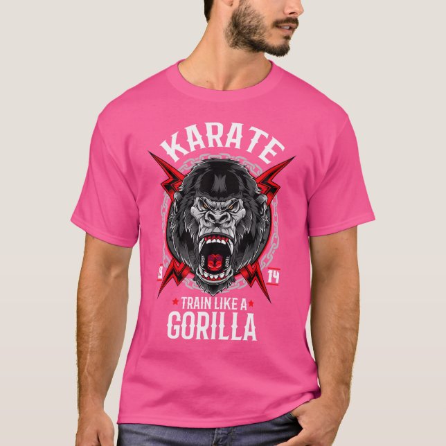 Camiseta Gorila Karate Gift enojado (Anverso)