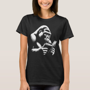Camiseta Gorila lee un libro