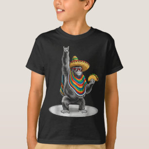 Camiseta Gorila llevando taco divertido cinco de mayo chico