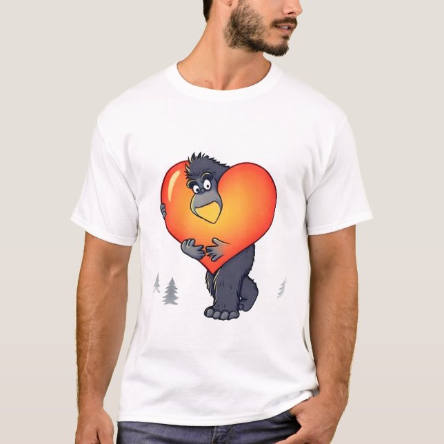 Camiseta Gorila llevando un corazón gigante (Anverso)
