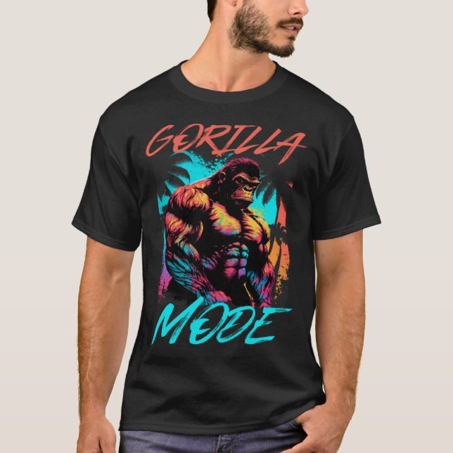 Camiseta Gorila Modo de entrenamiento Bestia Gimnasio Múscu (Anverso)