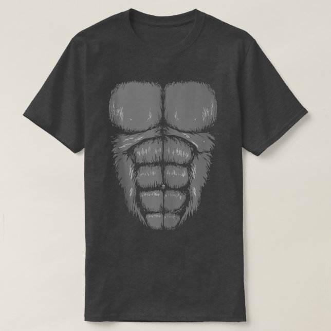 Camiseta Gorila Músculos del pecho Abdominan el arte del di (Diseño del anverso)
