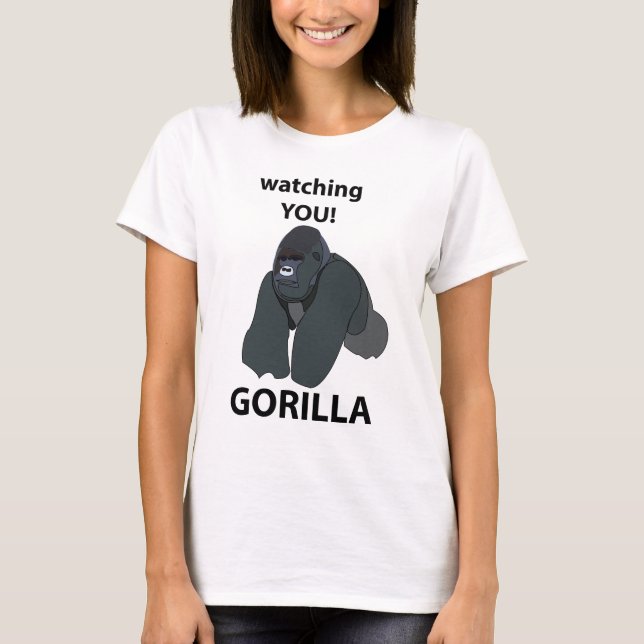 Camiseta Gorila Observándote Gorila Divertido (Anverso)