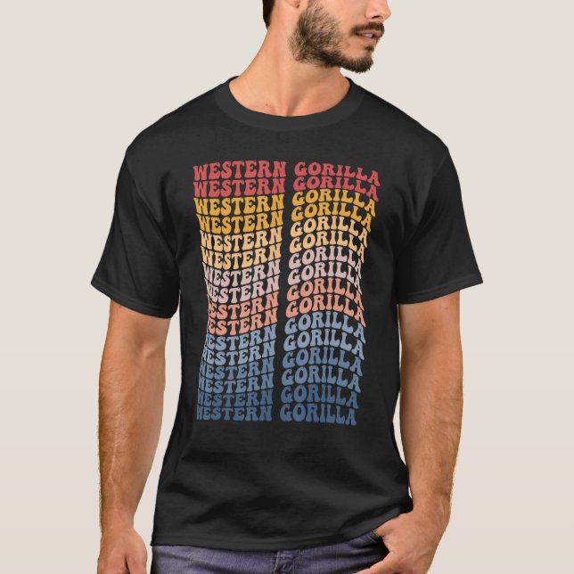 Camiseta Gorila occidental Groovy Retro (Anverso)