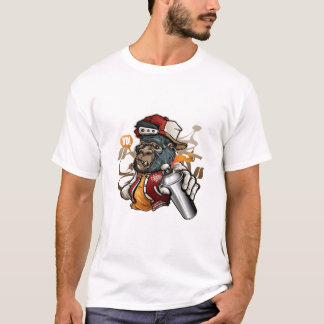 Camiseta Gorila, personaje de graffiti con pintura en aeros