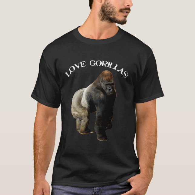 Camiseta Gorila plateada del zoológico de los gorilas del a (Anverso)