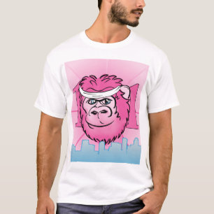 Camiseta Gorila rosado con la muñequera