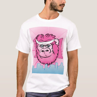 Camiseta Gorila rosado con la muñequera
