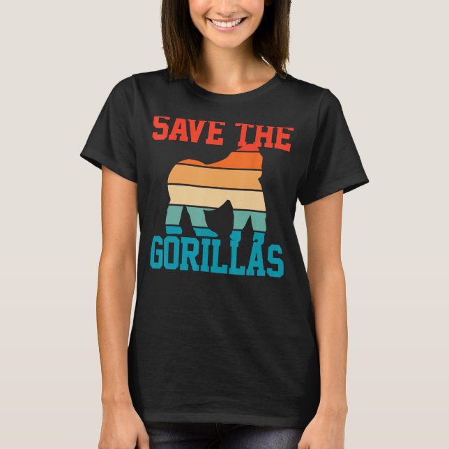 Camiseta Gorila Salva La Selva Lluviosa De Los Gorilas (Anverso)