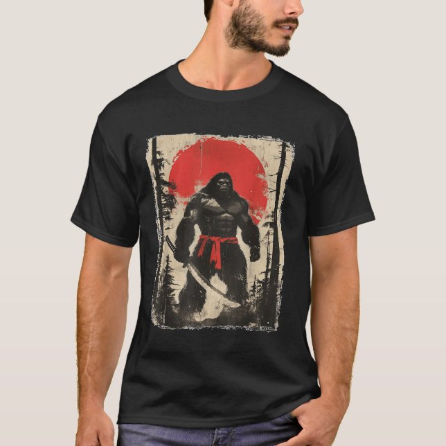 Camiseta Gorila Samurai Guerrero Épico Japón Arte Bushido (Anverso)
