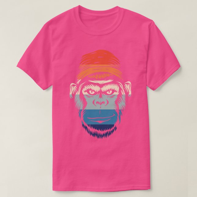 Camiseta Gorila sonriente vintage (Diseño del anverso)